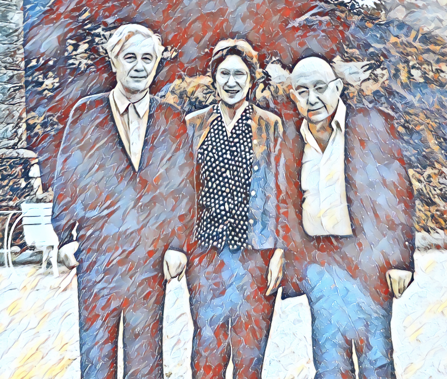 Chris Pallis, aka Maurice Brinton, Jeanne Marty and Cornelius Castoriadis. Illustration adapted from a photo in the Pallis archive held by AorB.