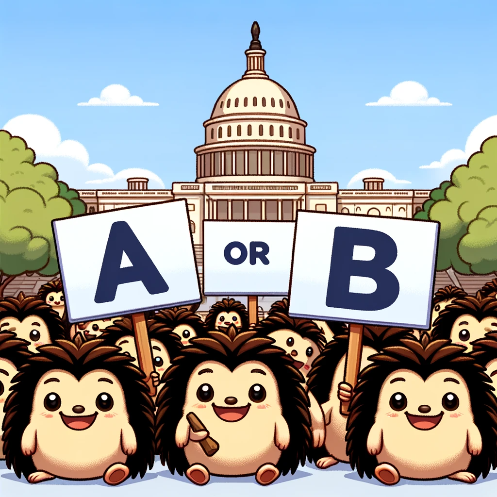A riotous bunch of Hedgehogs storm the US Capitol Building in an act of refusal to participate in Liberal oligarchy.